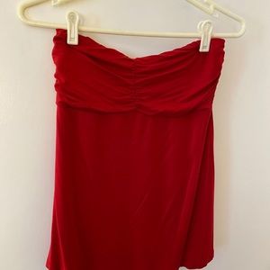 Express red strapless flowy tube top